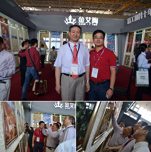 中国建筑卫生陶瓷协会领导一行莅临宅男视频在线观看陶瓷砖展位并合影